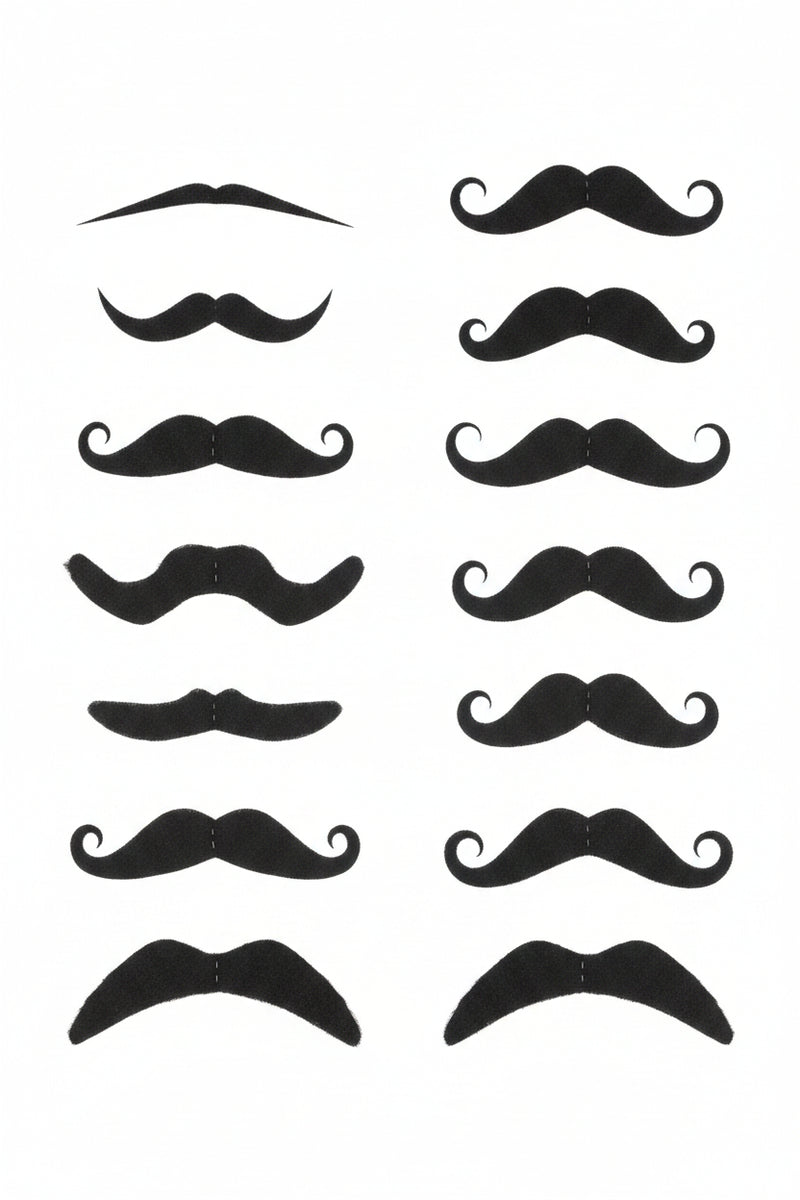 Mustache Black 12pk