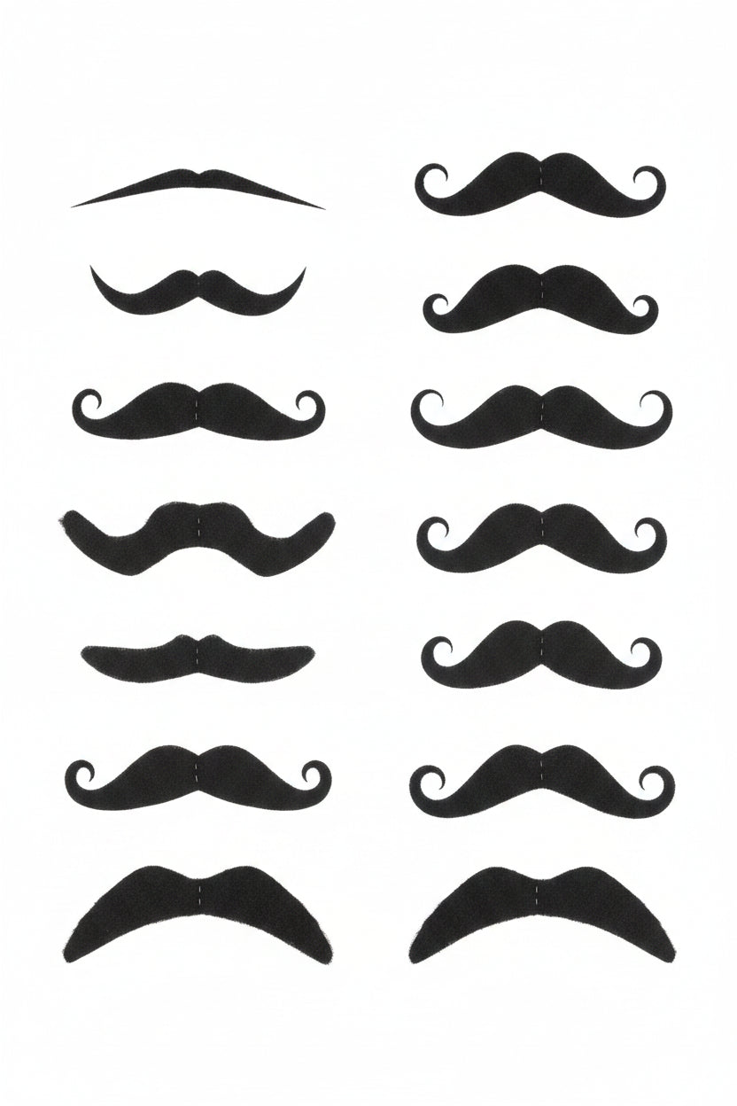 Mustache Black 12pk