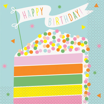Pastel Happy Birthday Napkins 16pk