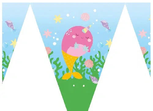 Narwhal Birthday Party Pennant Banner