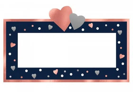 Rose Gold & Navy Hearts Place Cards (25pk)