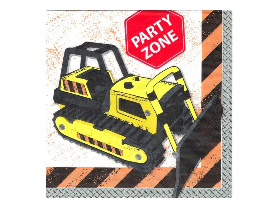 Construction Party Zone Napkins 20pk