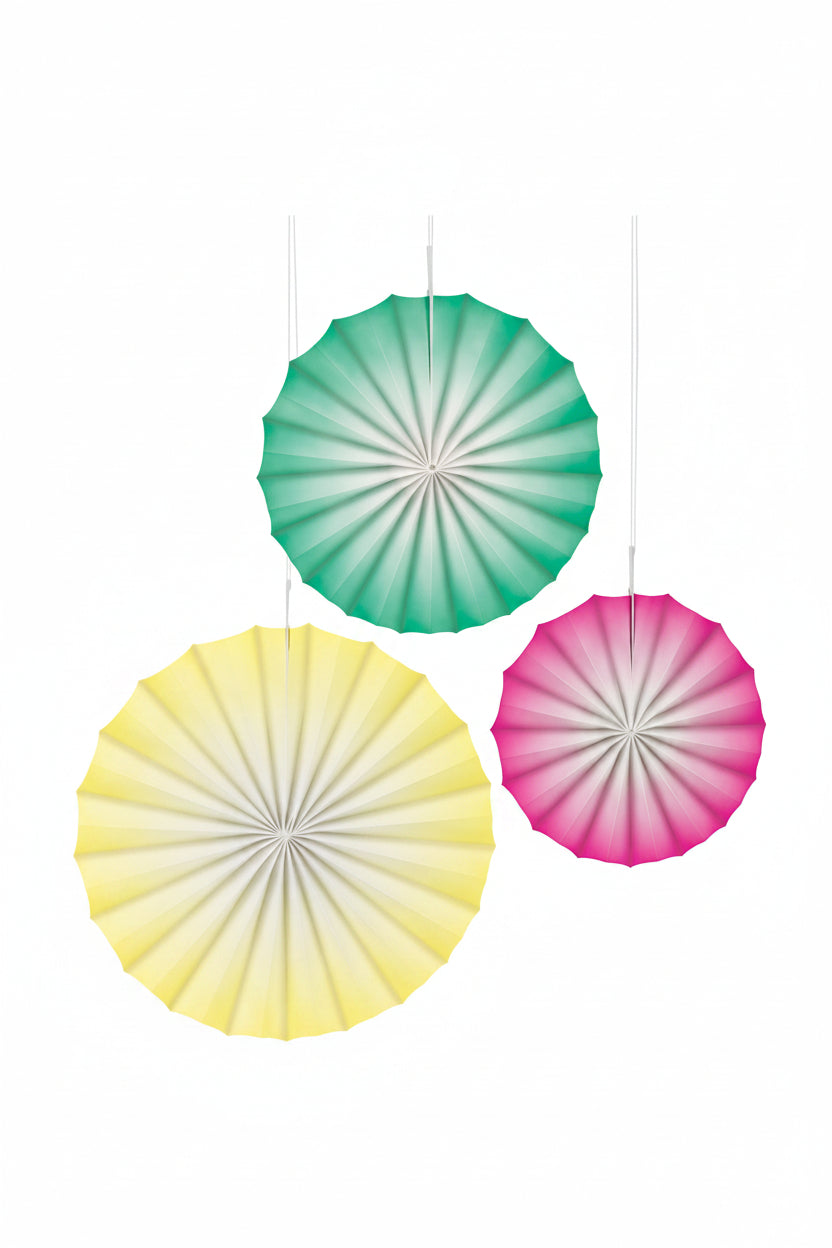 Paper Fan Decoration Mixed 3pk