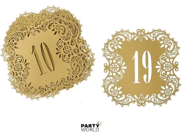 Pearl Gold Laser Cut Card Table Numbers (11-20)