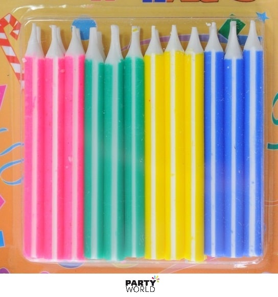 Pencil Shaped Candles (24pk - Pink, Blue, Yellow, Green)