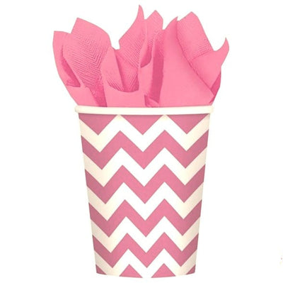 Baby Pink Chevron Paper Cups 8pk