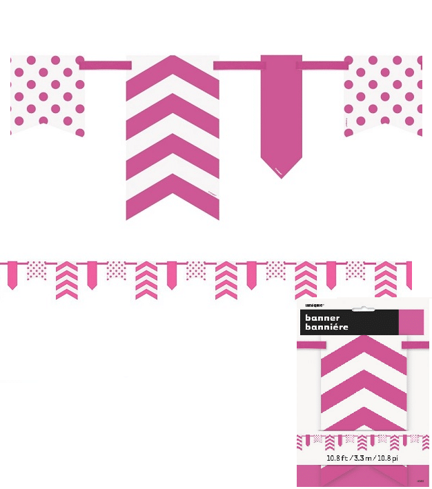 Pink Paper Bunting Flag Banner