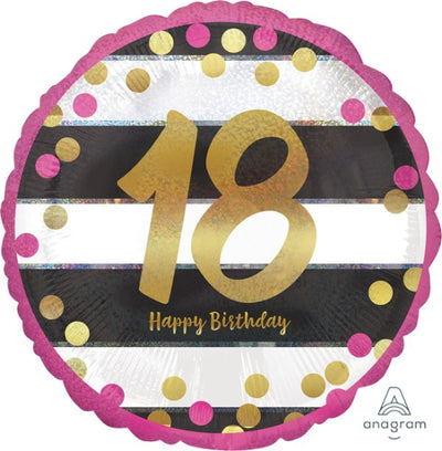 Foil Balloon 18" 18th Pink &amp; Gold
