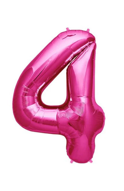 Foil Balloon Number Pink "4"