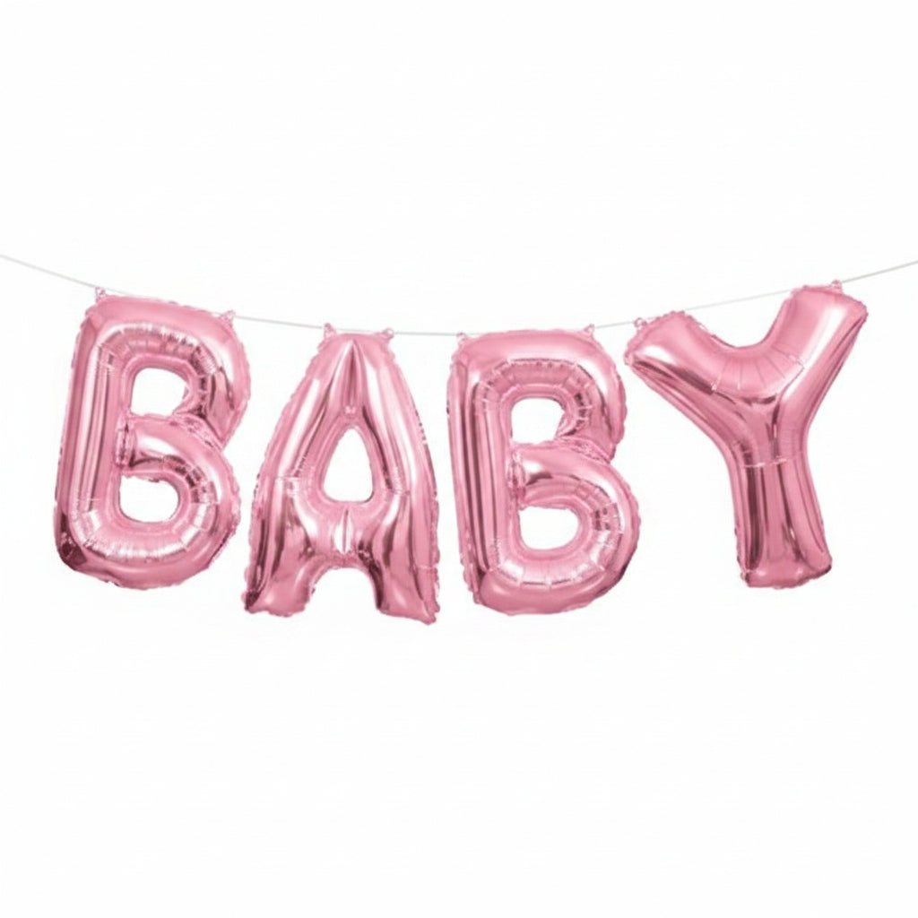 Foil Balloon Banner Pink BABY air fill only