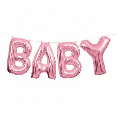 Foil Balloon Banner Pink BABY air fill only
