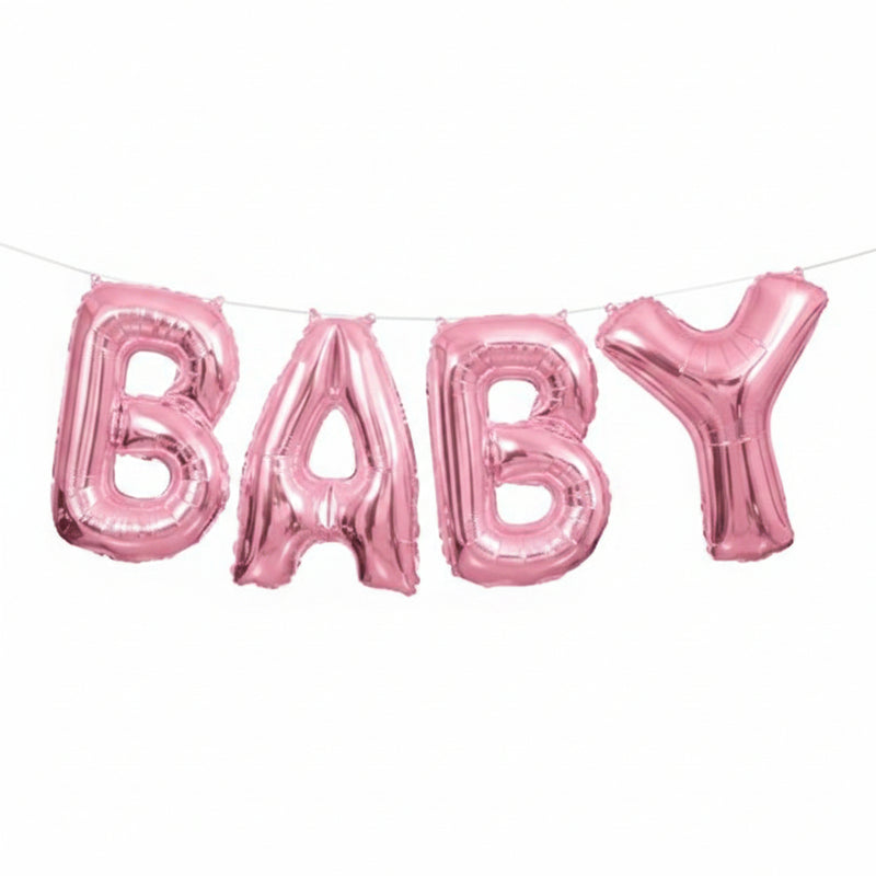 Foil Balloon Banner Pink "BABY" *air fill only