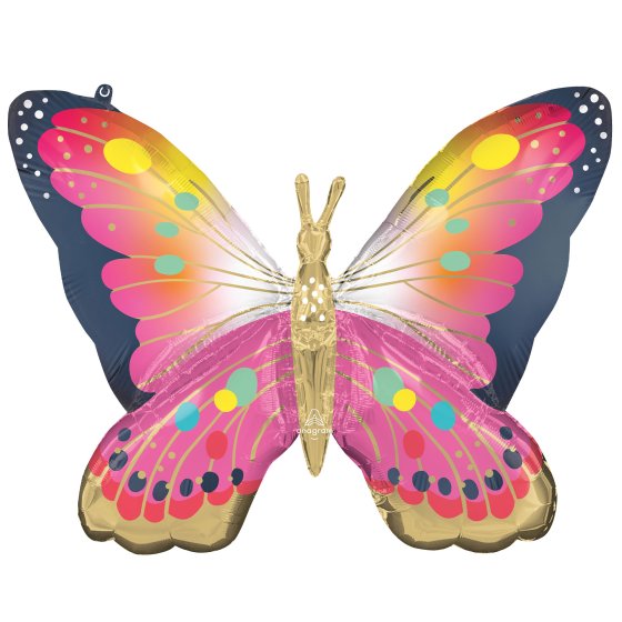 Butterfly Foil Balloon Pink 76cm