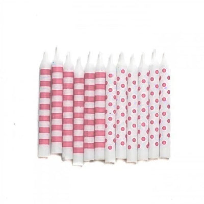 Pink Dots &amp; Stripes Candle 12pk