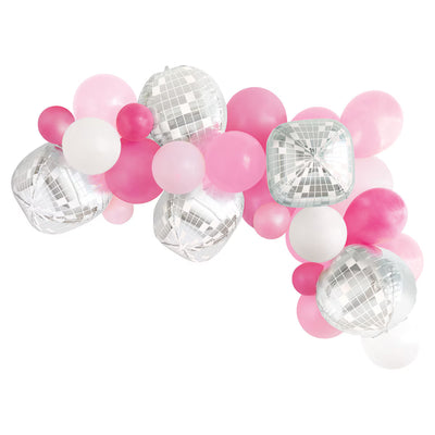 Balloon Arch Kit - Pink & Disco Ball - Kit Includes 25 Balloons