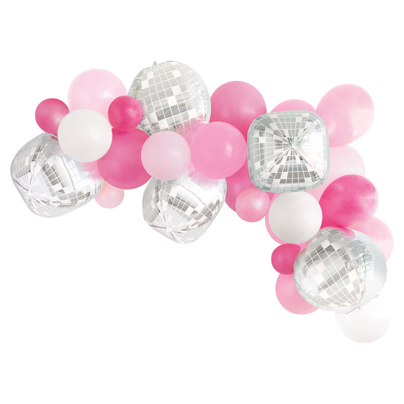 Balloon Arch Kit - Pink & Disco Ball - Kit Includes 25 Balloons