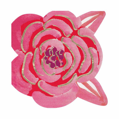 Pink &amp; Gold Flower Napkins 16PK