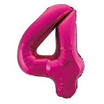 Giant Hot Pink Foil Number Balloon - 4 (Approx. 86cm)