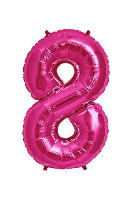 Giant Hot Pink Foil Number Balloon - 8