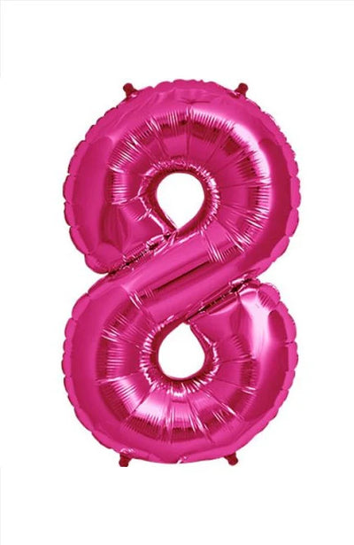 Giant Hot Pink Foil Number Balloon - 8