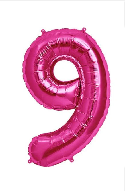 Giant Hot Pink Foil Number Balloon - 9