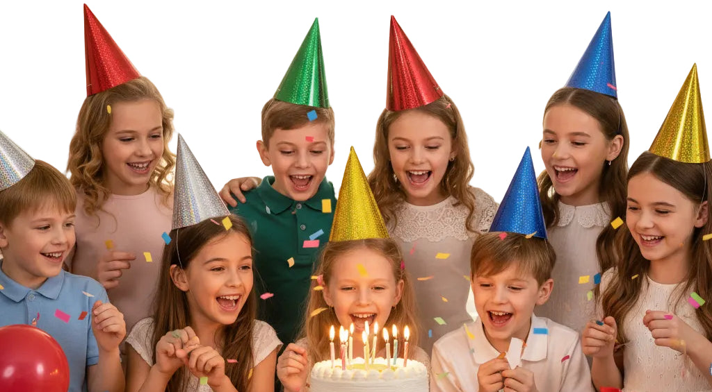 Children's Party Hats 8pk Prismatic