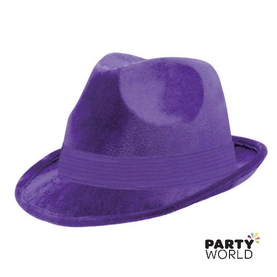 Child Witch Hat With Hair - Purple