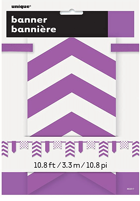 Purple Paper Bunting Flag Banner