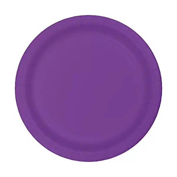 Purple Round Paper Plates 22cm (24)