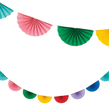 Paper Fan Garland Rainbow 2.4m