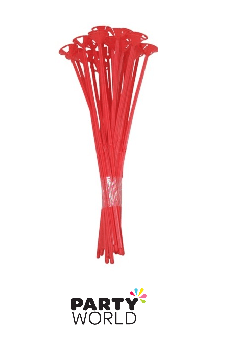 Red Balloon Sticks with Cups 28cm (6)