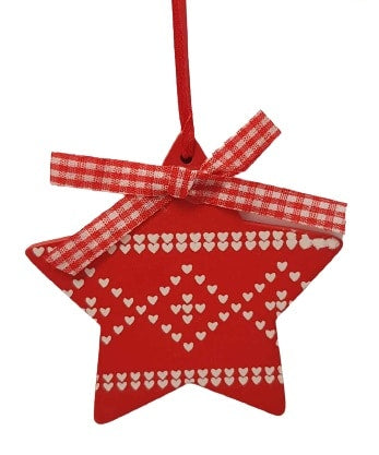 Handpainted Christmas Star Decoration (2pcs)