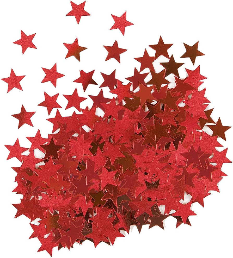 Scatter Confetti Star Small Red