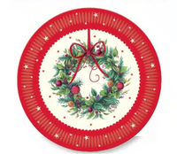 Red Wreath Paper Plates (8)