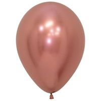 Chrome rose gold latex balloon, 30cm, with a mirror finish for a 21st birthday