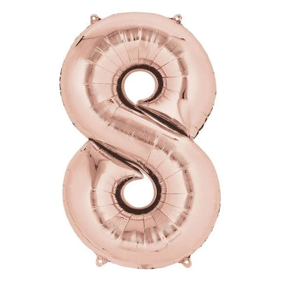 Foil Balloon Number Rose Gold "8"