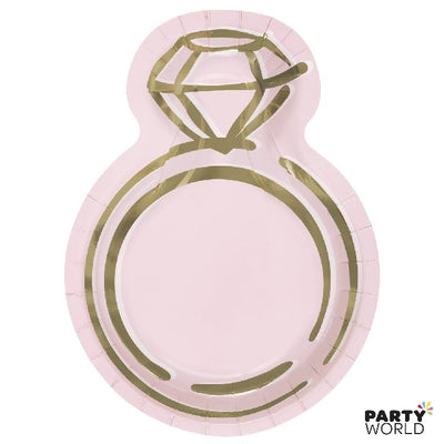 Ring Shaped Paper Plates Pink & Gold (8pk)