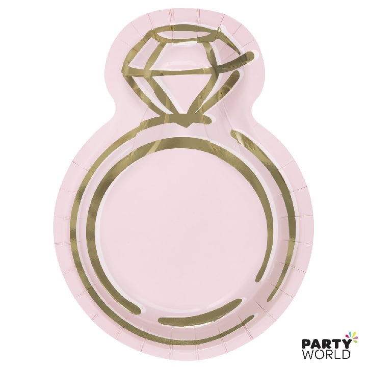 Ring Shaped Paper Plates Pink & Gold (8pk)