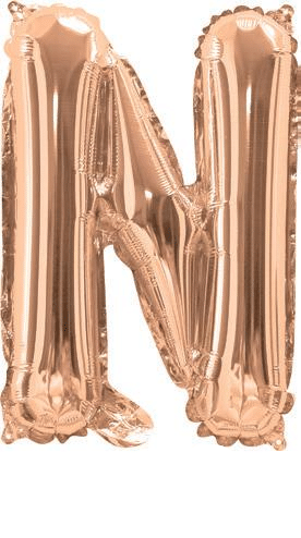 Rose Gold Letter N Foil Mini Balloon