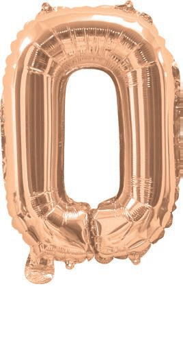 Rose Gold Letter O Foil Mini Balloon Air Fill Only (Use also as number 0)