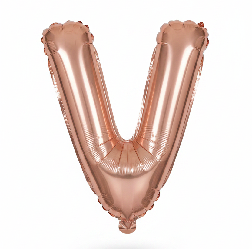 Rose Gold Letter V Foil Mini Balloon