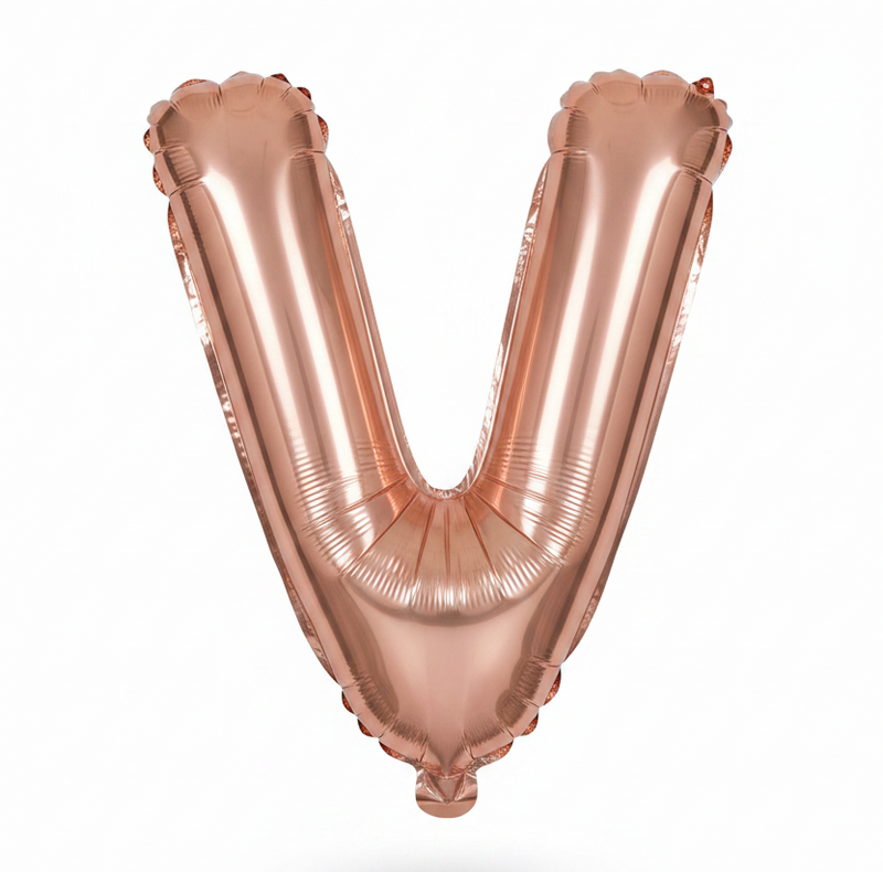 Rose Gold Letter V Foil Mini Balloon