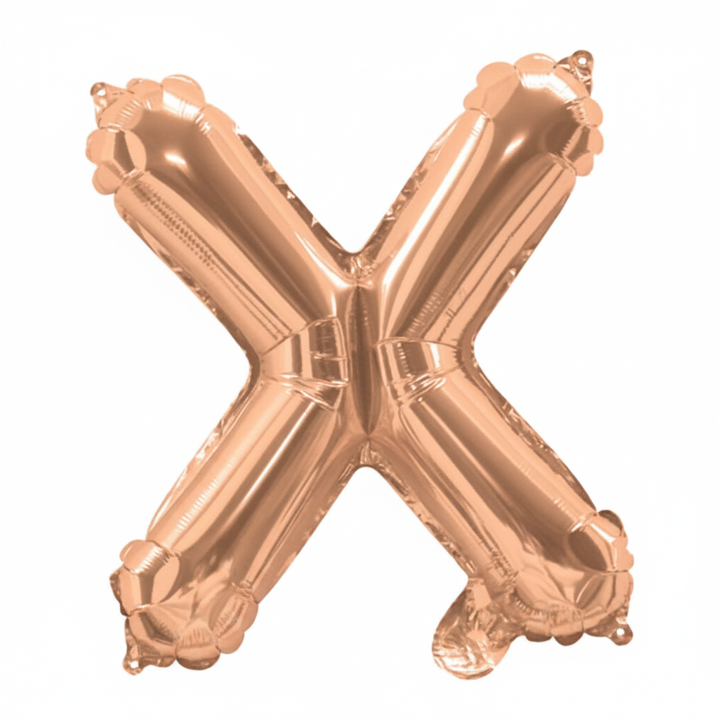 Rose Gold Letter X Foil Mini Balloon