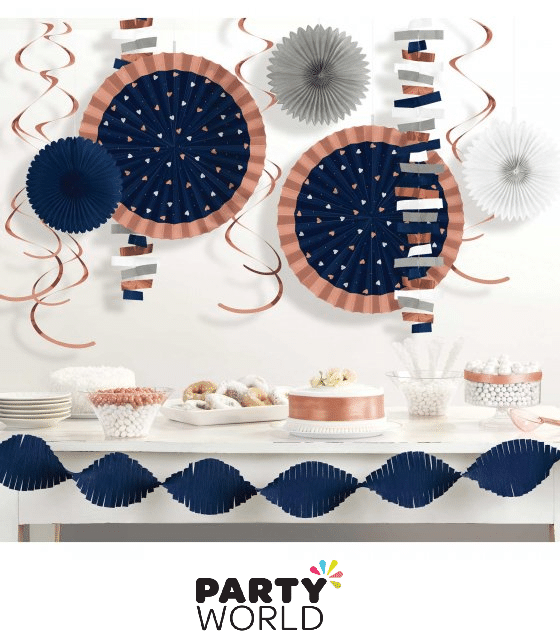 Rose Gold & Navy & Royal Blue Room Decorating Kit