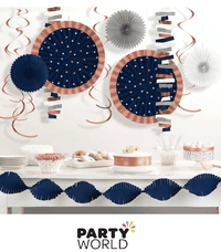 Rose Gold & Navy & Royal Blue Room Decorating Kit