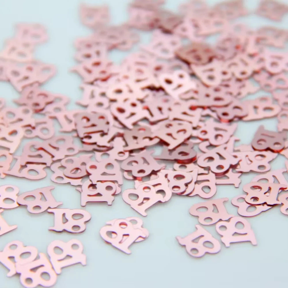 Rose Gold 18th Foil Table Scatters Confetti