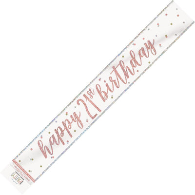 Banner Happy 21st Birthday - Rose Gold