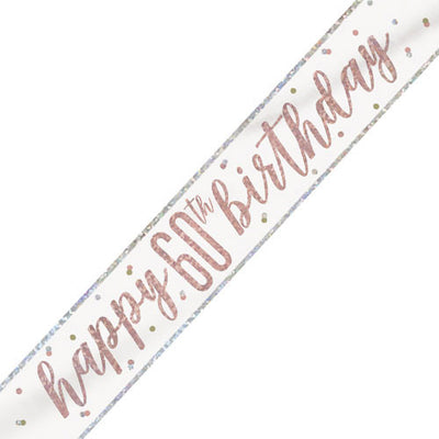 Banner Happy 60th Birthday - Rose Gold
