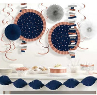 Rose Gold & Navy & Royal Blue Room Decorating Kit