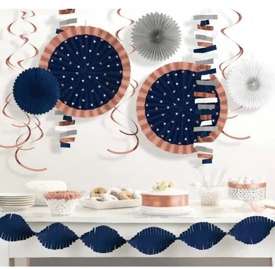 Rose Gold & Navy & Royal Blue Room Decorating Kit